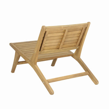 Leo Mid-Century Modern Wood Armless Outdoor Patio Chair
